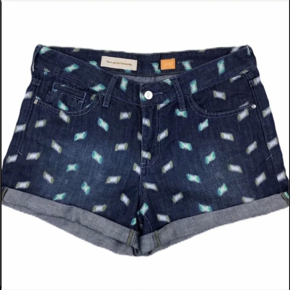 Anthropologie Pilcro and the Letterpress Ikat Print Denim Shorts - Size 27 - Picture 2 of 5